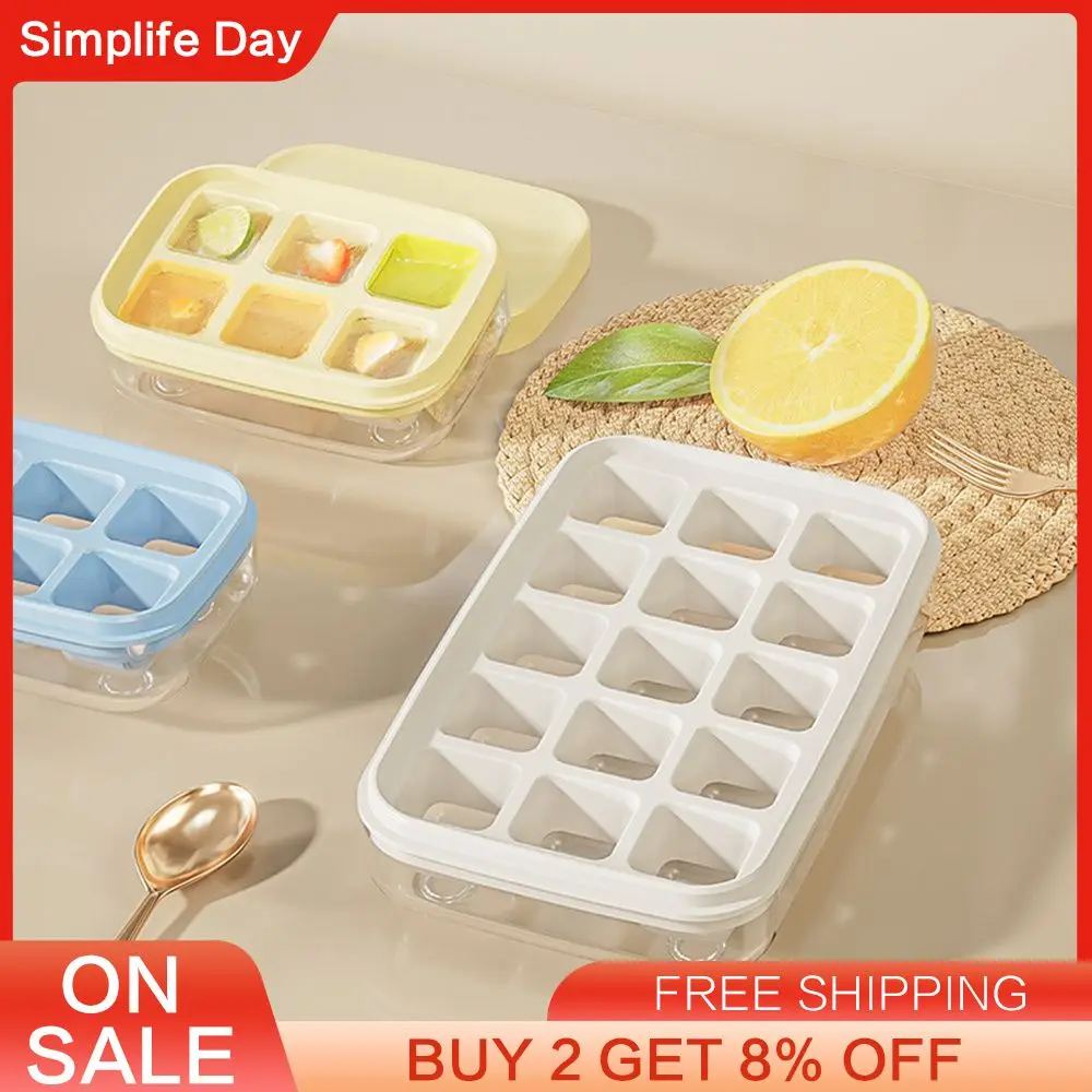 Silicone Ice Tray With Lid No Need To Wait Cold Drinks At Any Time Quick Ice Cream Tool Ice Block Mold Mold