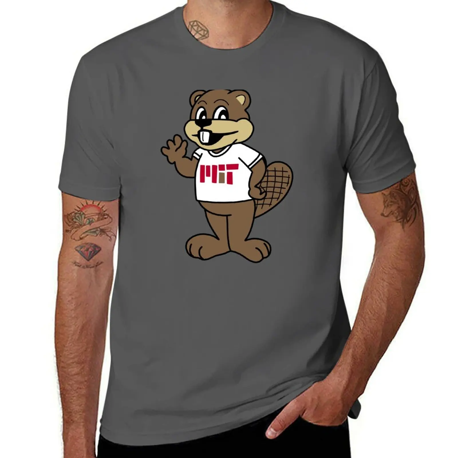 

of Institute Technology) Tim (Massachusetts Beaver the T-Shirt Streetwear Print Tee Shirt