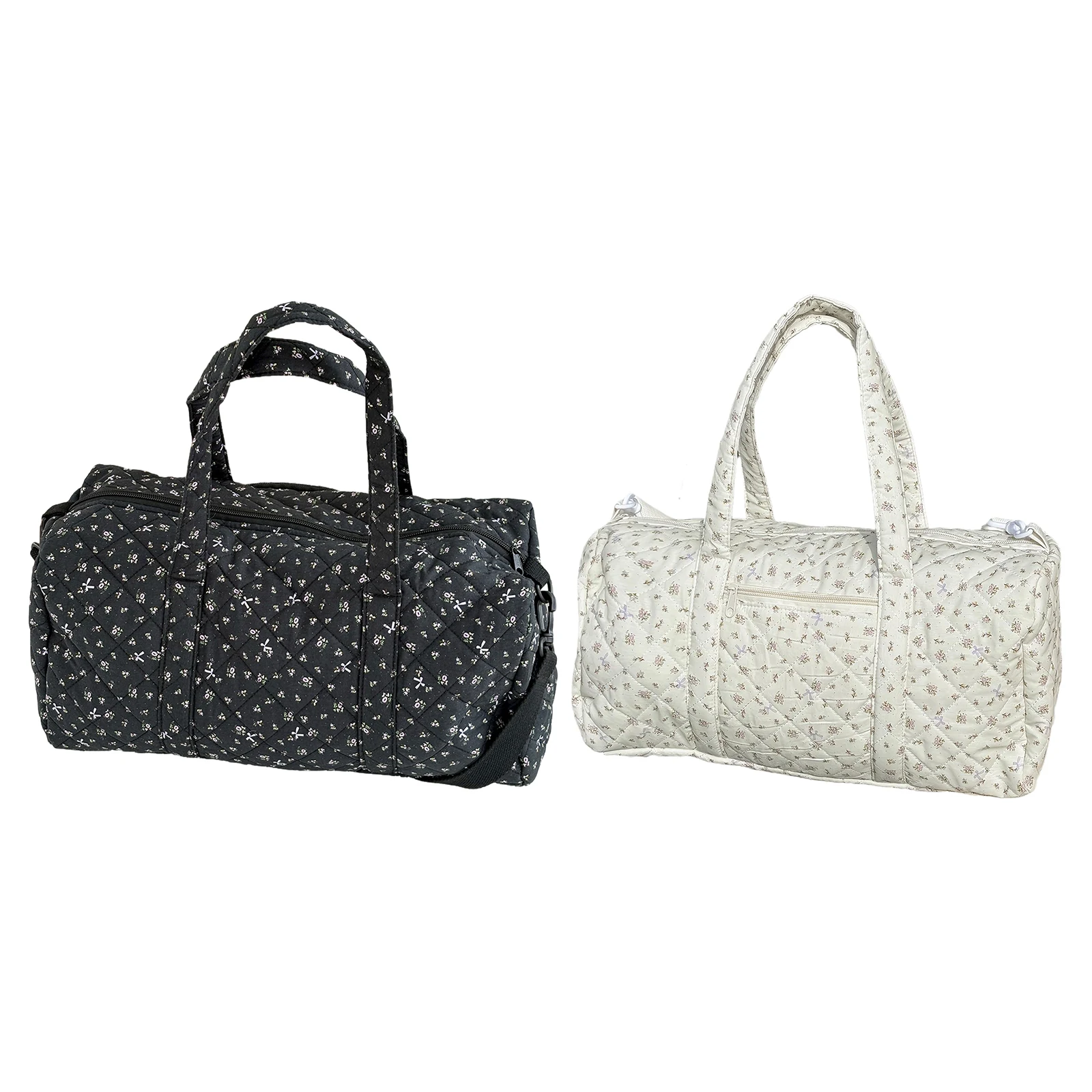 

Хлопковая стеганая сумка-даффл на молнии, дорожная сумка с цветочным принтом, сумка-тоут для женщин, для путешествий на выходные