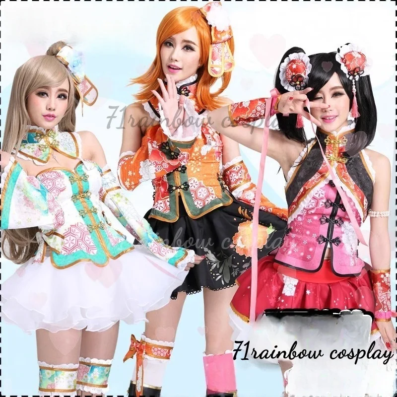 

Lovelive All Member Kousaka Honoka Minami Kotori Sonoda Umi Ayase Eli Tojo Nozomi Cheongsam Awakening Cosplay Costume Dress