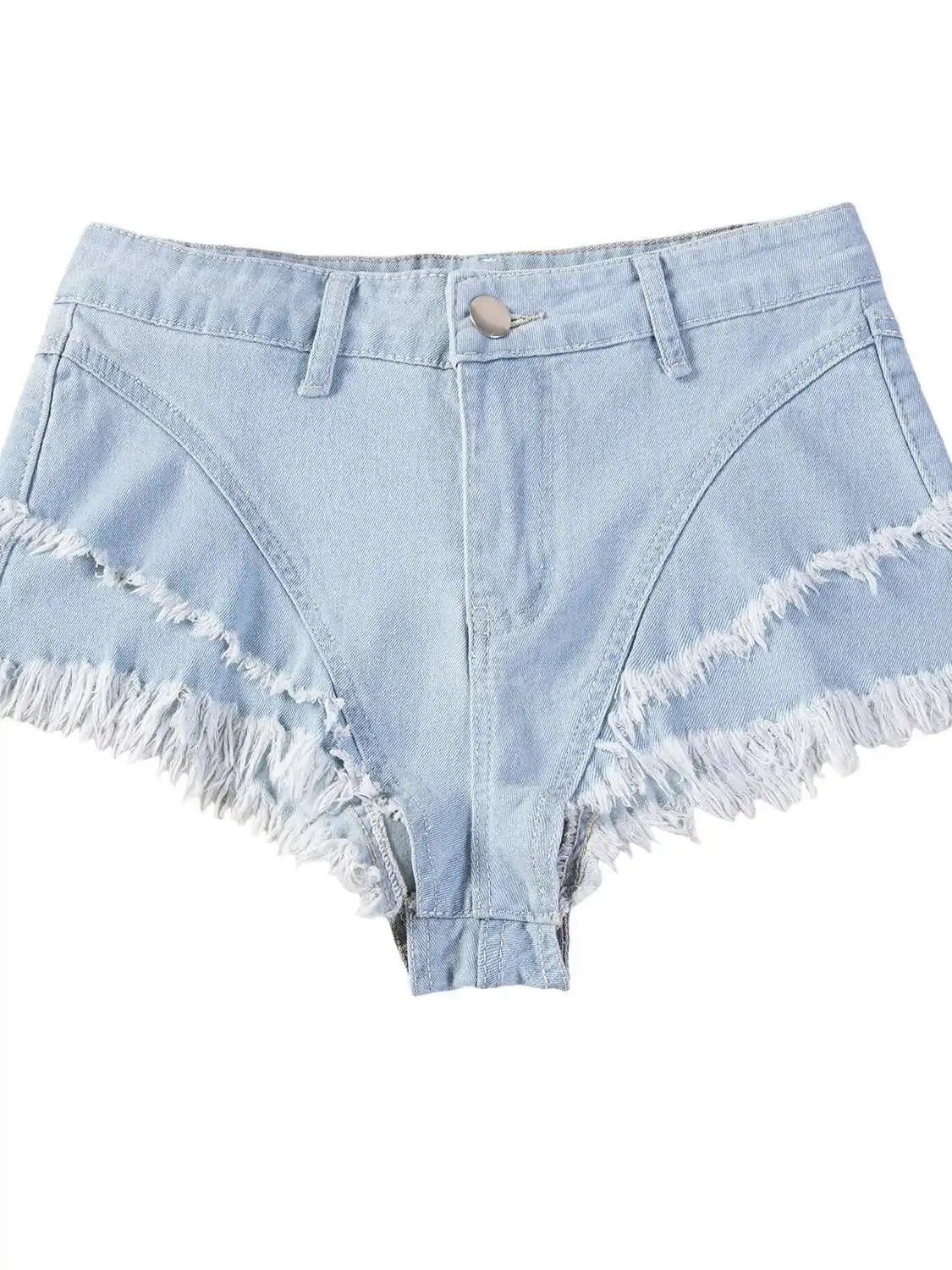 Jeans casual a vita alta Pantaloncini di jeans da donna di nuovo stile Materiale di cotone Pantaloncini di colore solido estivo Puro desiderio Affascinante B5P0