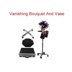 Magic Tricks Vanishing Bouquet and Vase, With Carrying Case, Stage Props, Illusion,Feather Flower, Special Offer, Professional