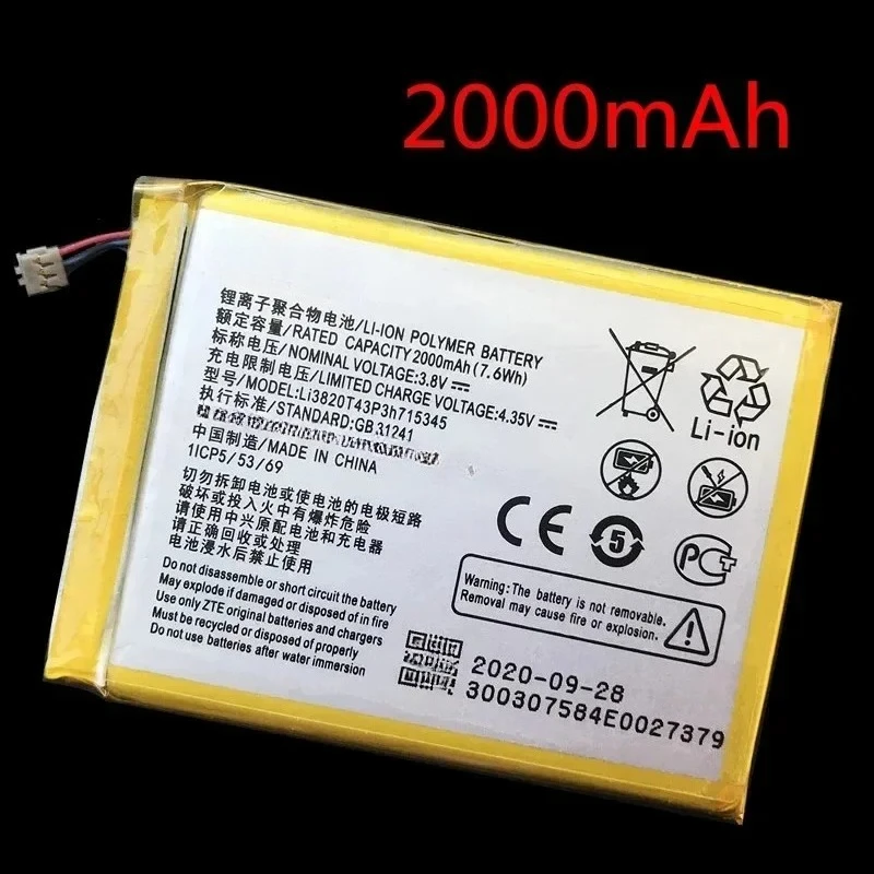 New Battery Li3820T43P3h715345 for ZTE Grand S Flex MF910 MF910S MF910L MF920 MF920S MF920W+ MEGAFON MR150-2-5 MTC 835F
