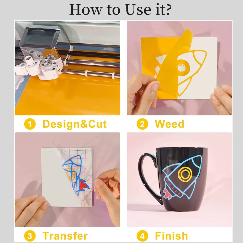 Trwałe samoprzylepne arkusze winylowe do maszyn Cricut Joy/Cricut Joy Xtra/Cricut Maker 3/Maker/Explore 3, łatwe do cięcia i chwastów