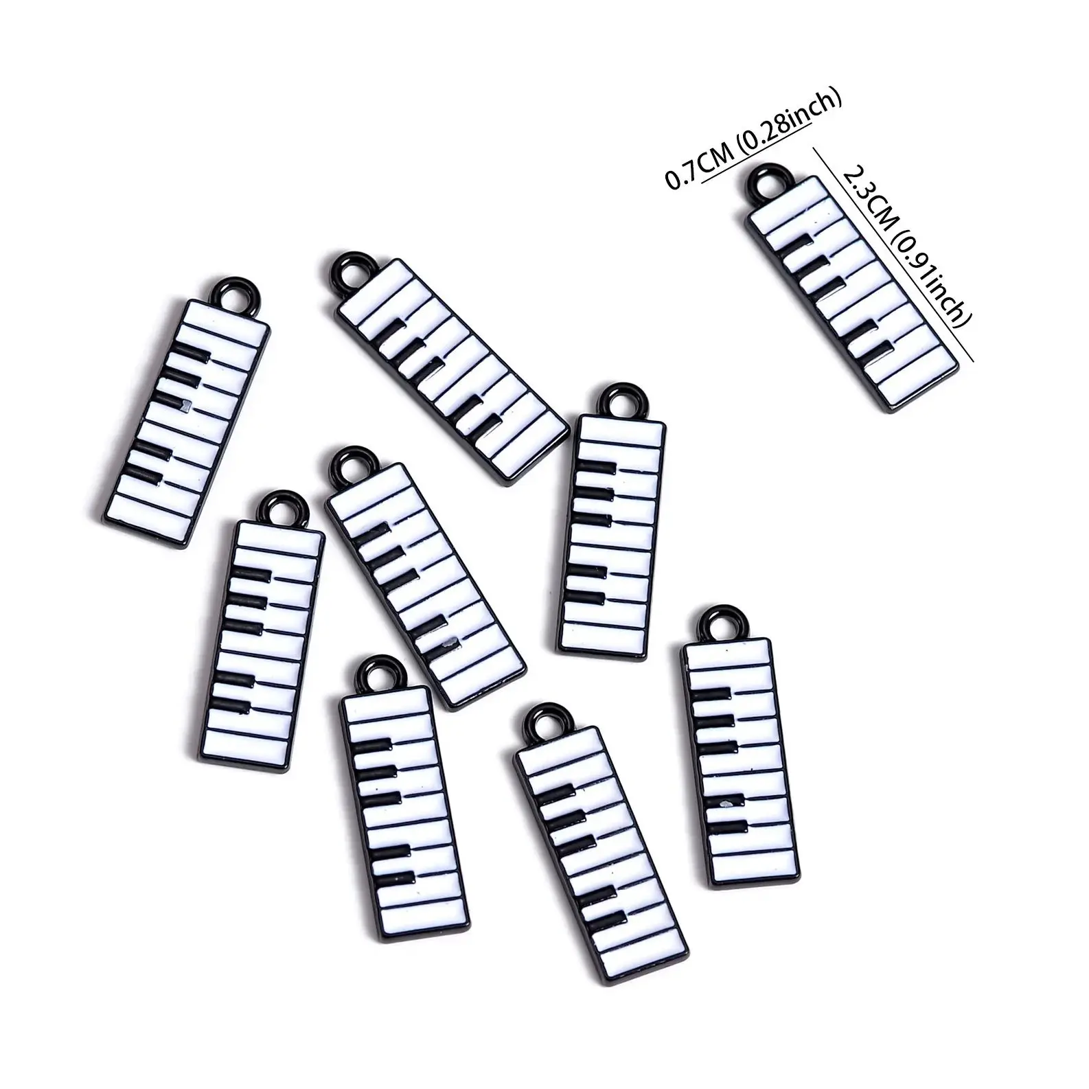23mm×7mm Piano Metal Music Charms Exquisite Pendant For Jewelry Making DIY Keychain Accessories Handmade Craft Wholesale