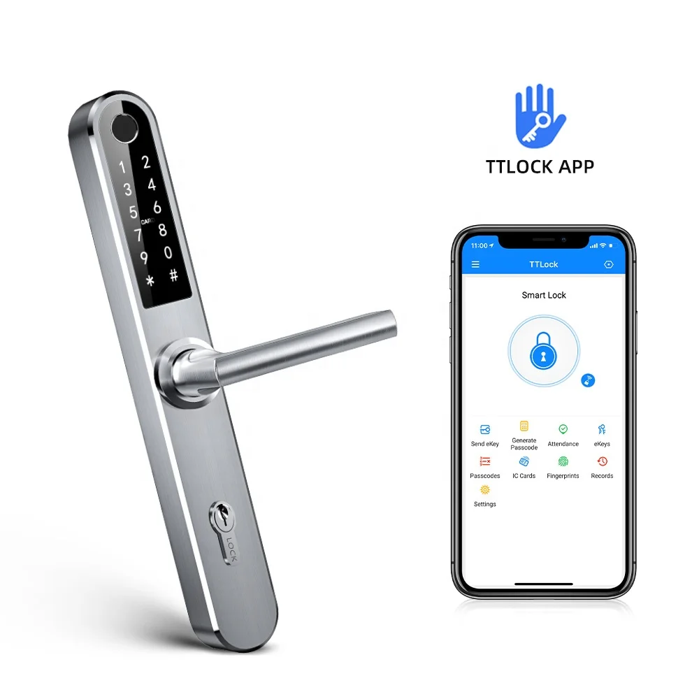 

High-Security Easy to Install Electronic Keyless Entry Fingerprint Touchscreen Anti-Peep Passcode Smart Door