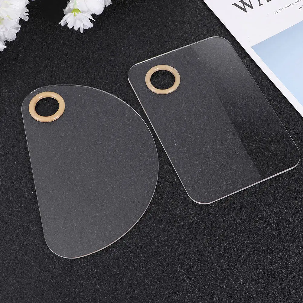 2Sets Premium Acrylic Nail Art Mixing Palette Set for Professional Manicure Salon Home Use Smooth Easy Clean Display Photo Prop