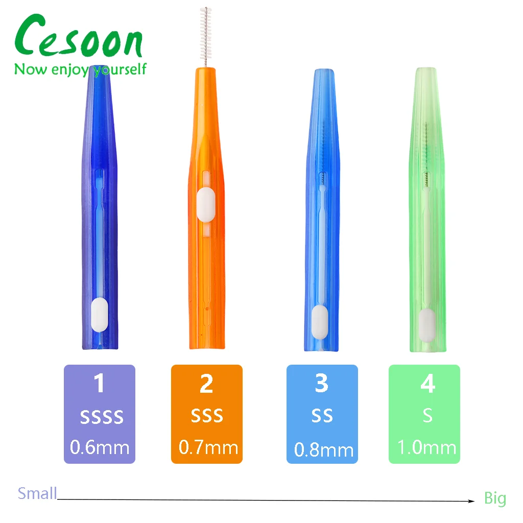 Teeth Interdental Brush I-type Push-Pull Between Tooth Cleaing Toothpicks Dental Portable Brushes 0.6-1.0mm Dentistry Oral Floss