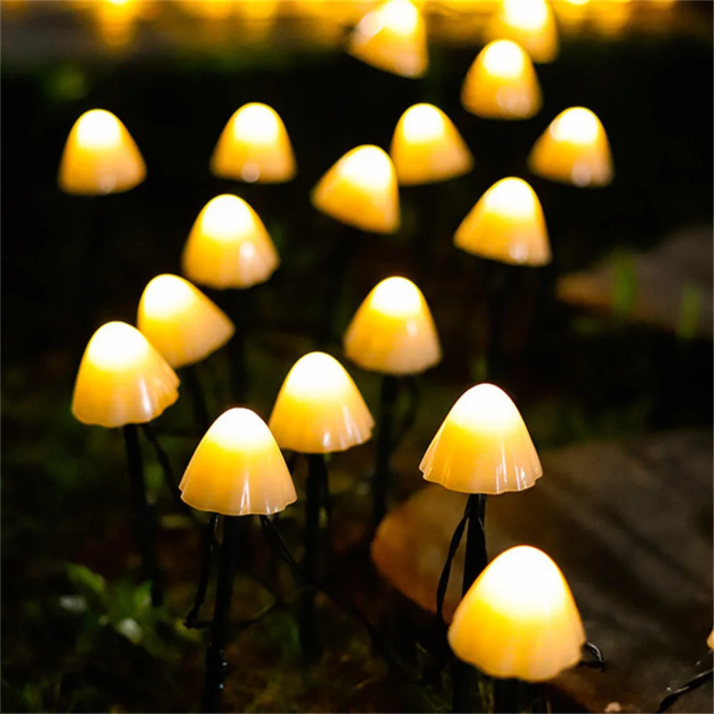 

LED Outdoor Solar Garden Lights Mushroom String Lawn Lamps Waterproof Garland Landscape Decoration for Yard/Path/Party/Street