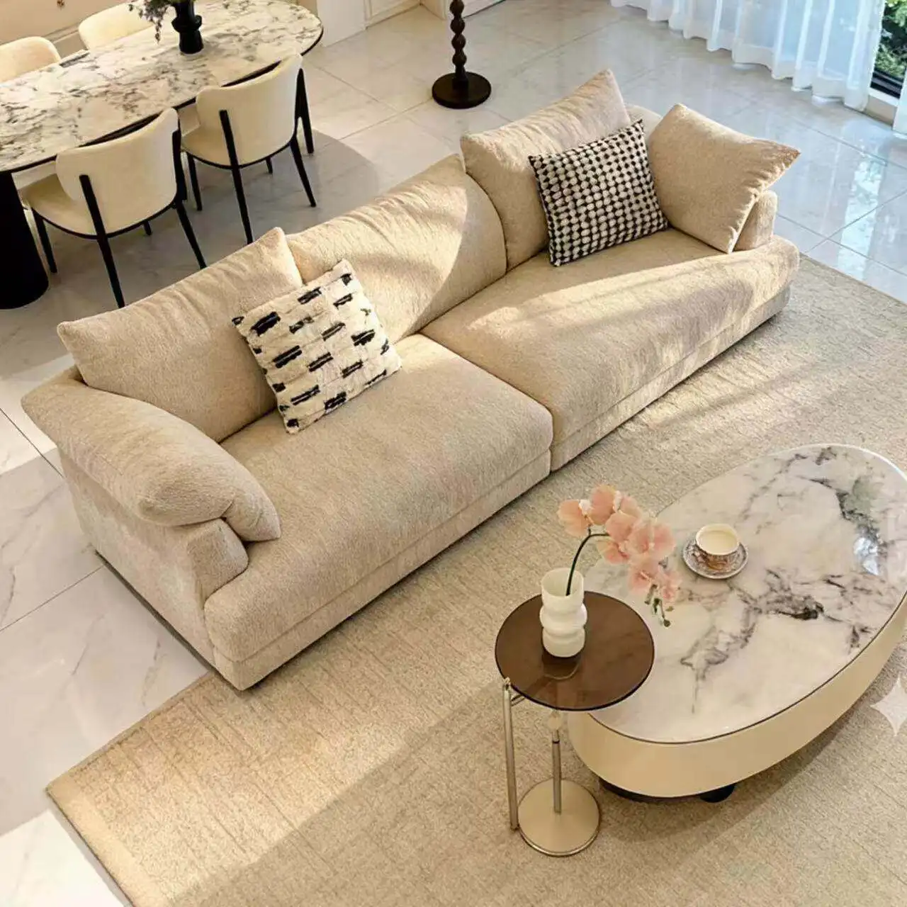 Chenier sofa simple straight row sofa living room office beauty salon reception