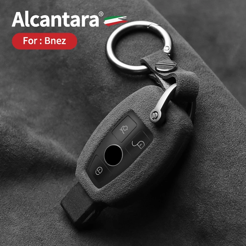 

Alcantara Car Remote Key Case Cover For Mercedes Benz AMG W203 W204 W205 W211 W212 W176 CLA A C E Class Auto Accessories