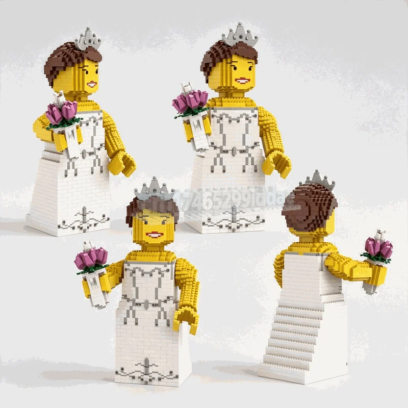 2209Parts Large Figure White Bride MOC Model Custom Puzzle DIY Creative Assembly Educational Blocks Character Toy Wedding Gift