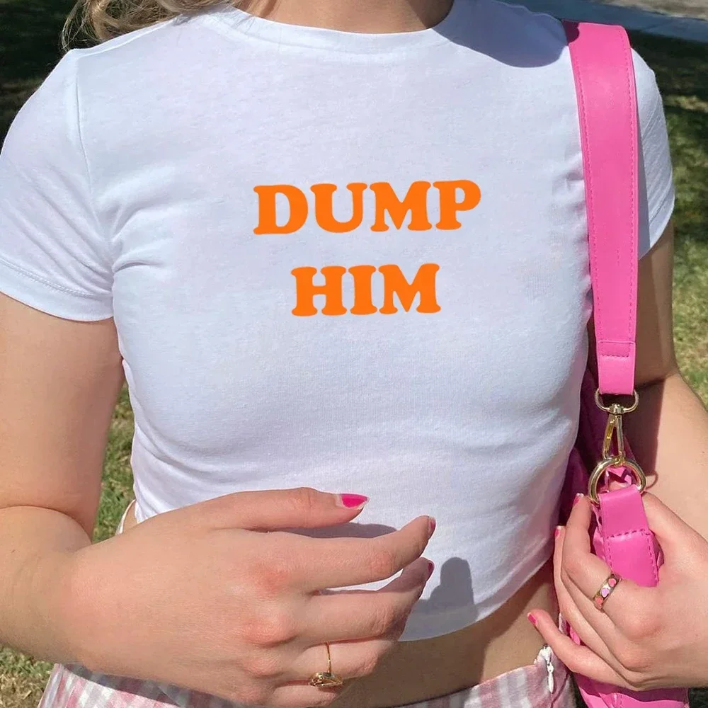 Dump Him Britney Spears Inspired Crop Top Women's Crop Shirt Summer Streetwear Tops Girls Silm Fit T-shirt Cool Baby Tees Female