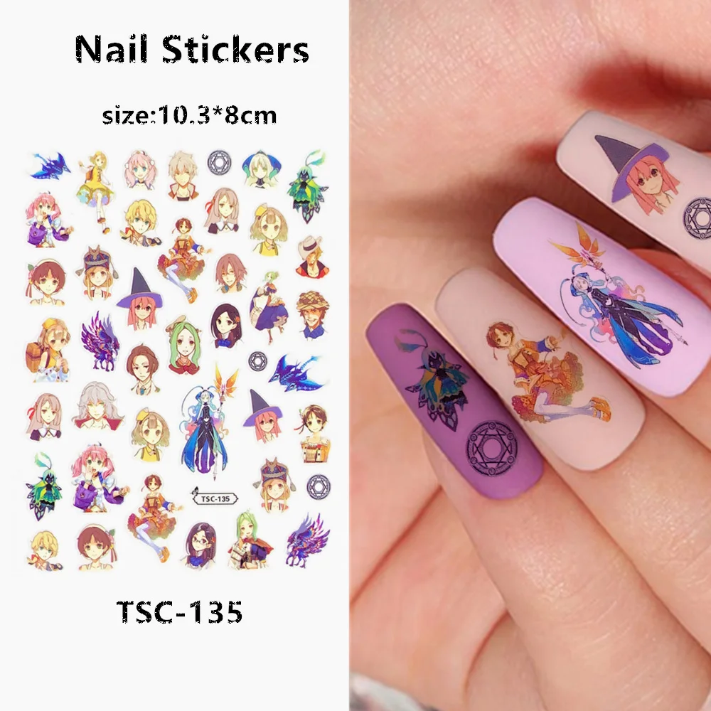 

TSC series TSC-135 Japanese cartoon 3D Back glue Self-adhesive Nail art Nail sticker decoration tool Sliders For Nail Decals