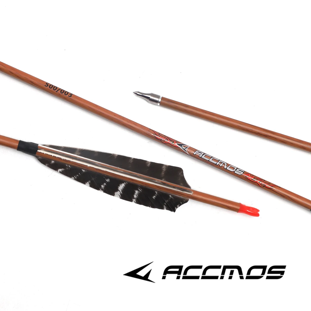 Newest Wood Skin Carbon Arrow 6/12pcs ID6.2mm Arrows 32inch Spine350 400 500 600 700 Straightness 0.003 Shaft