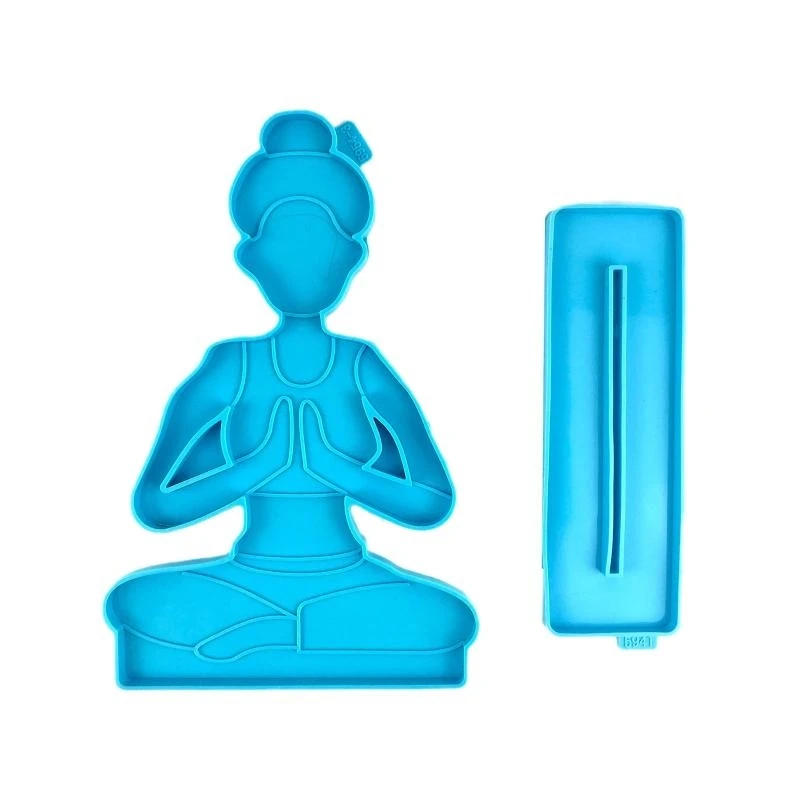 

E21F Yoga Sport Theme Epoxy Casting Mold DIY Yoga Girl Craft Office Ornament