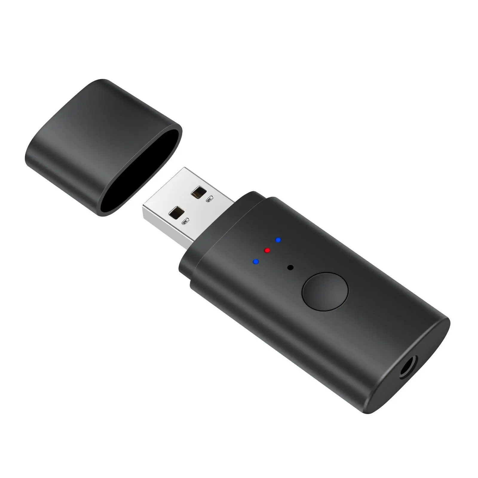 Bluetooth Transmitter Low Latency Dual Link BT 5.2 One for Two 3.5mm Audio Adapter AUX USB for Speakers Headphone TV PC Desktop