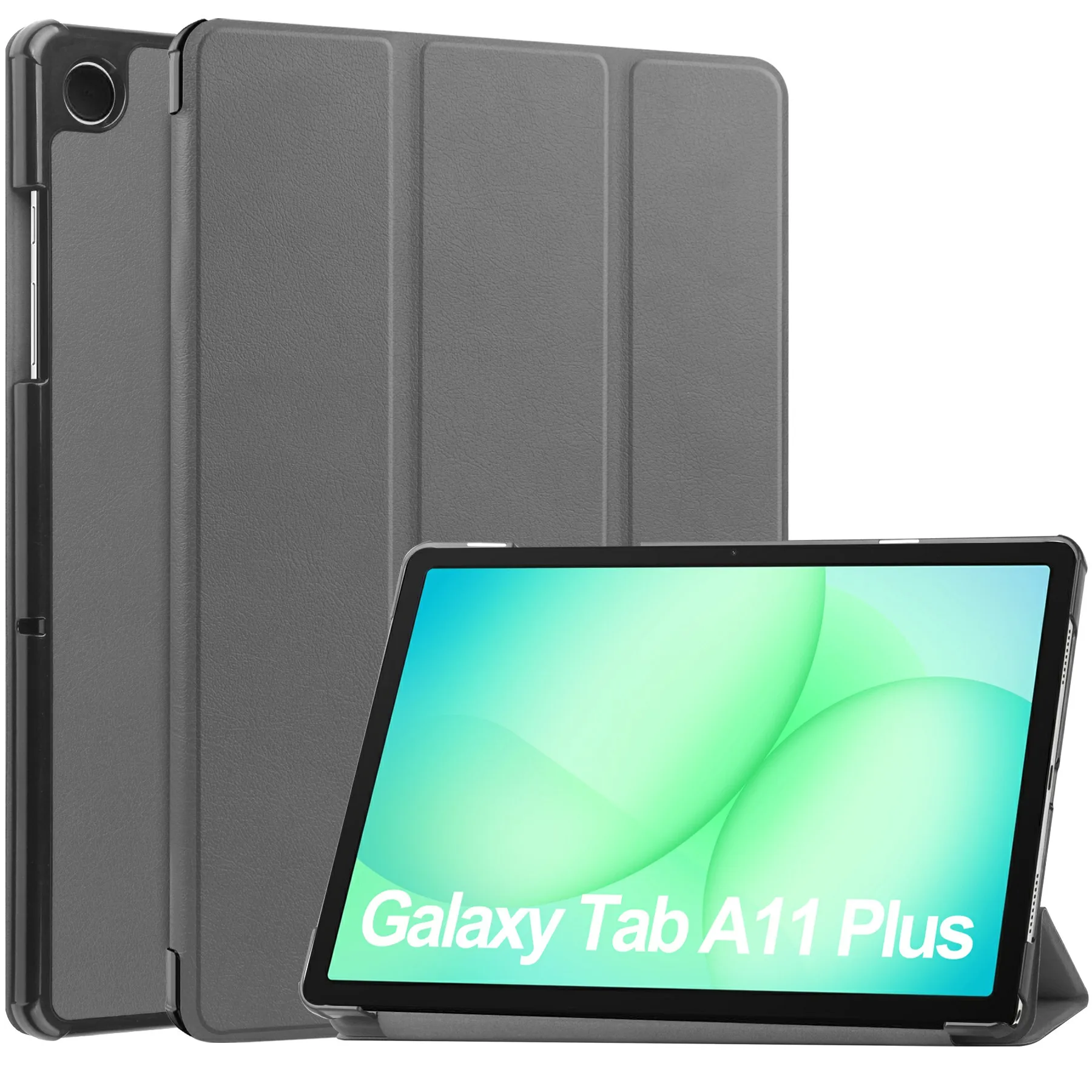 

For Samsung Galaxy Tab A11+ Case Anti-Drop Leather Stand Tablet Cover - Grey