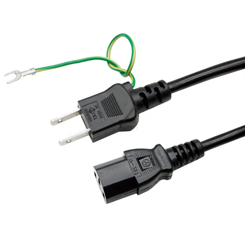 ZING EAR High Selling 2 Pin Japanese Standard Plug IEC 320 C13 Plug  VFF 2*0.75mm PC Power Cord
