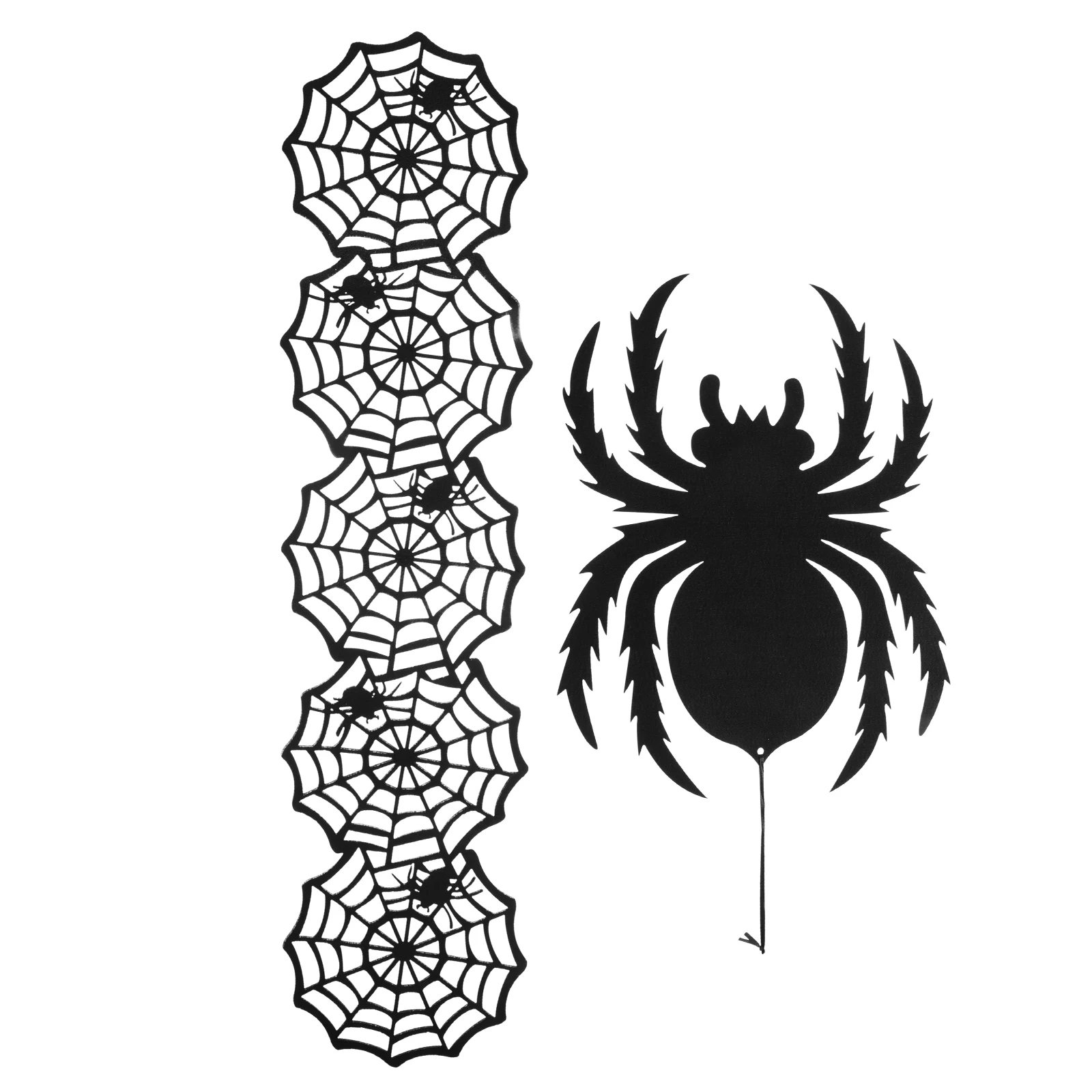 

2Pcs Spider Web Table Flag Black Halloween Decoration Hanging Cobweb Indoor Outdoor Party Props Spooky Accessories