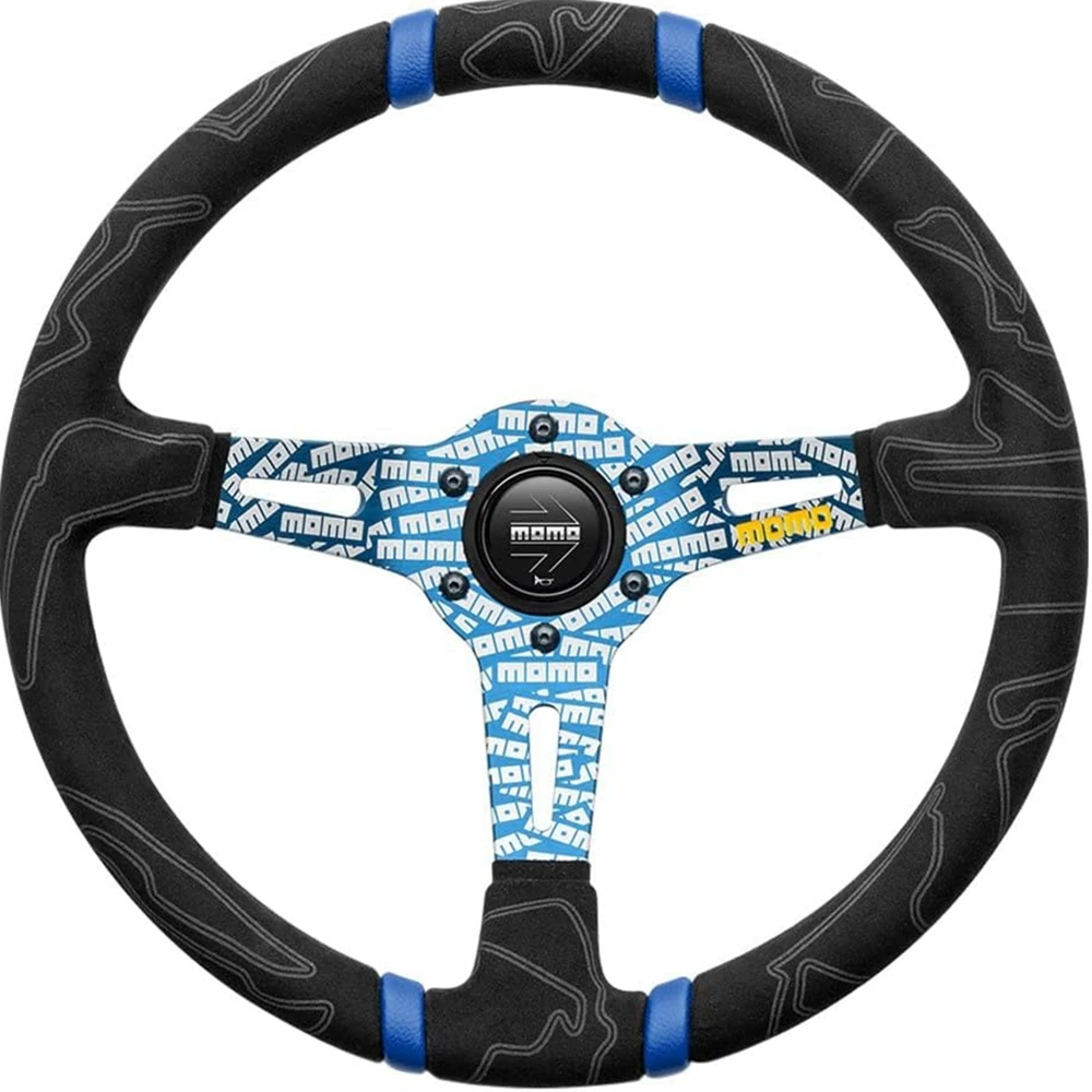 Drift 14Inch Universal Racing MOMO Ultra Steering Wheel Car JDM Suede Steering Wheel Volantes For VW HONDA TOYOTA BMW Nissan