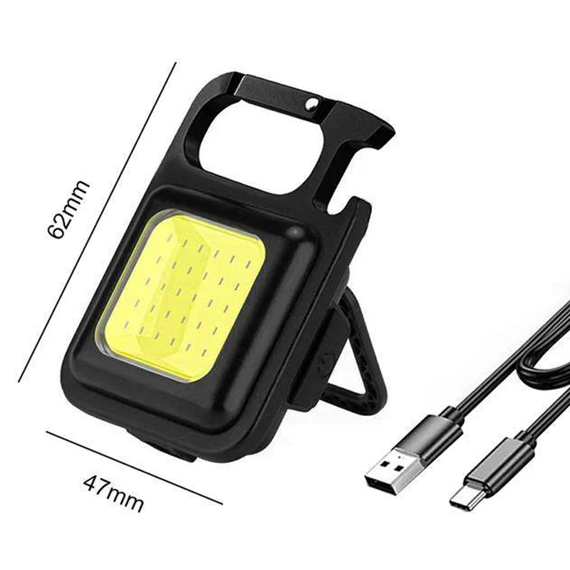 5pcs/set Multifunction COB Work Lights Keychain Universal Portable Mini Magnetic Flashlight USB Charging Outdoor Emergency Lamp