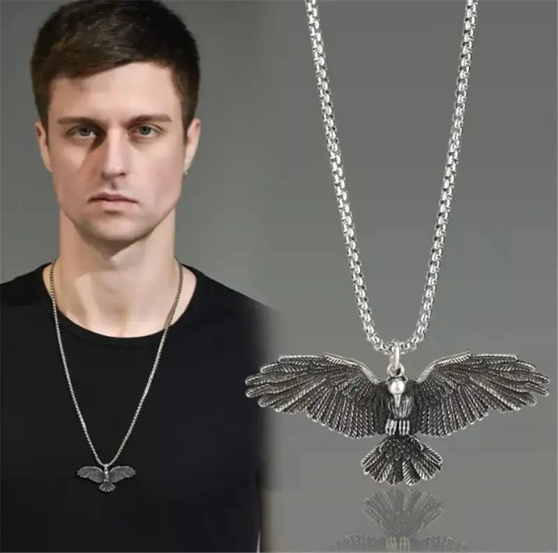 Fashion Personality Domineering Cool Animal Phoenix Pendant Bird Shape Pendant Necklace for Men Wild Wing Punk Jewelry