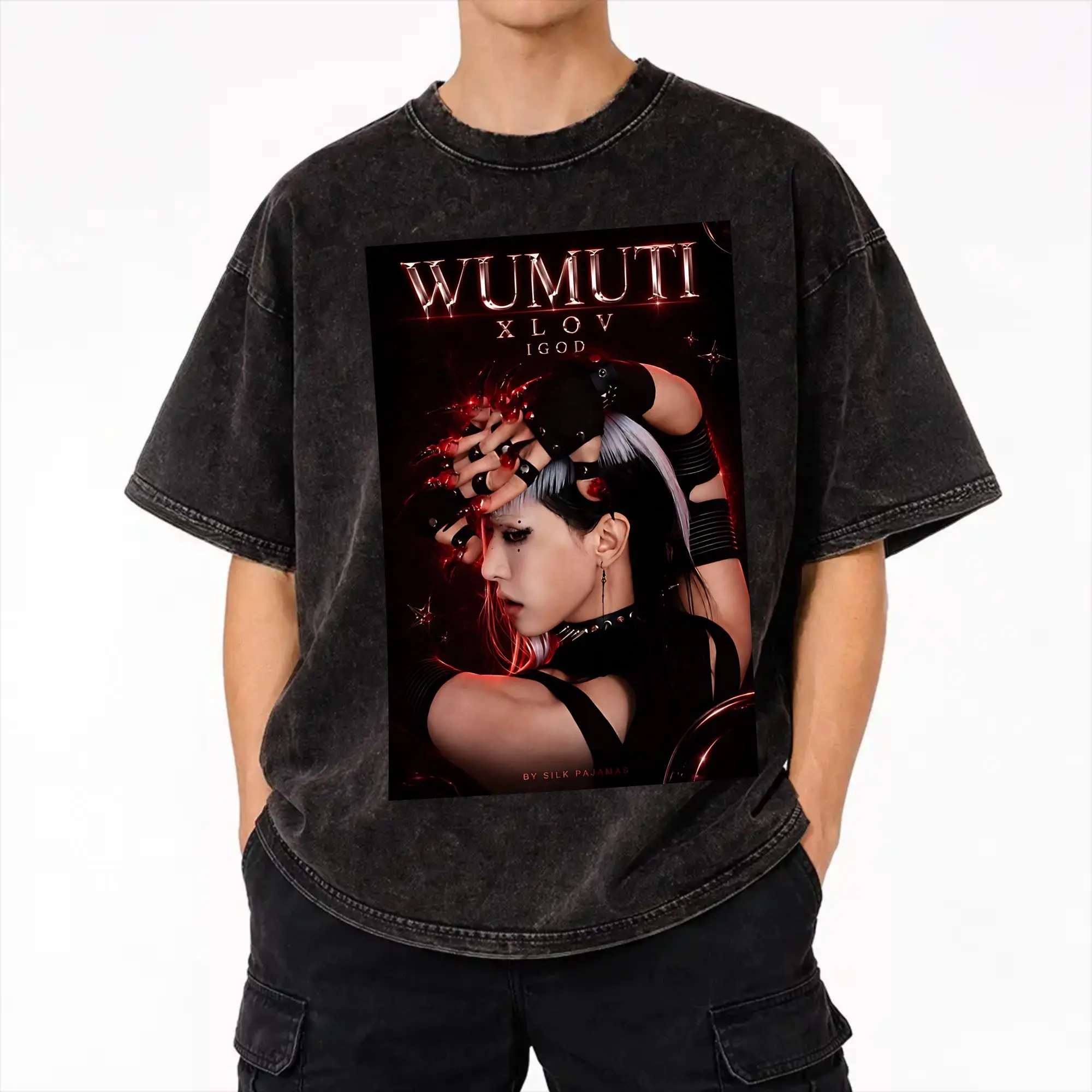  XLOV UXLXVE Members Outfit Washed T Shirts for Men Women Streetwear Hip Hop T-Shirt Summer  Tee Shirt Cotton