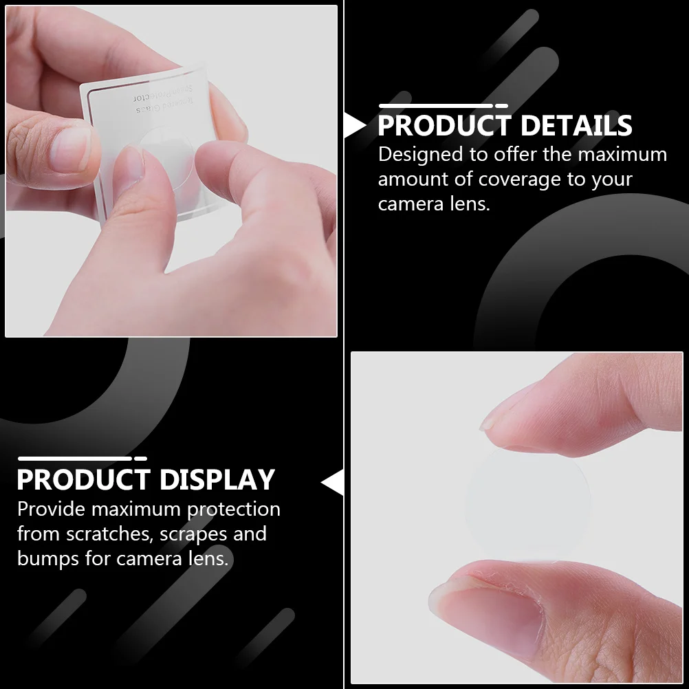مجموعة واحدة من طبقة حماية عدسة الكاميرا من الزجاج المقسى المضاد للخدش، حماية تغطية كاملة بدون فقاعات، سهلة التركيب للغبار