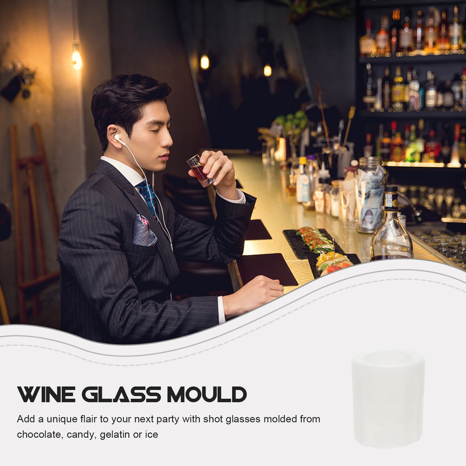 

10PCS Freezing Vodka Cups Silicone Single Glass Mold White Easy Clean Ice Tray Whiskey Cube Molds Chocolate Gifts