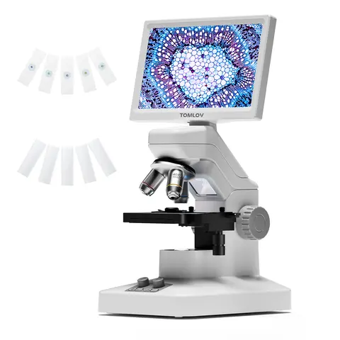 Tomlov 301 Max 전문 현미경 어린이 학생 X-Y 스테이지 1200X WIFI 디지털 생물 현미경 7 