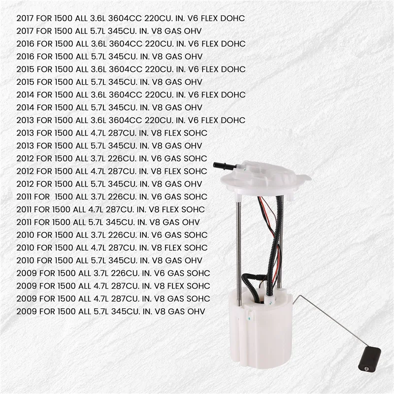 

Stable-Electric Fuel Pump Assembly 5145594AA For Dodge Ram 2011-2015 68197317AA E7270M 52122656AA 52122656AB FG1354 RL145594AA