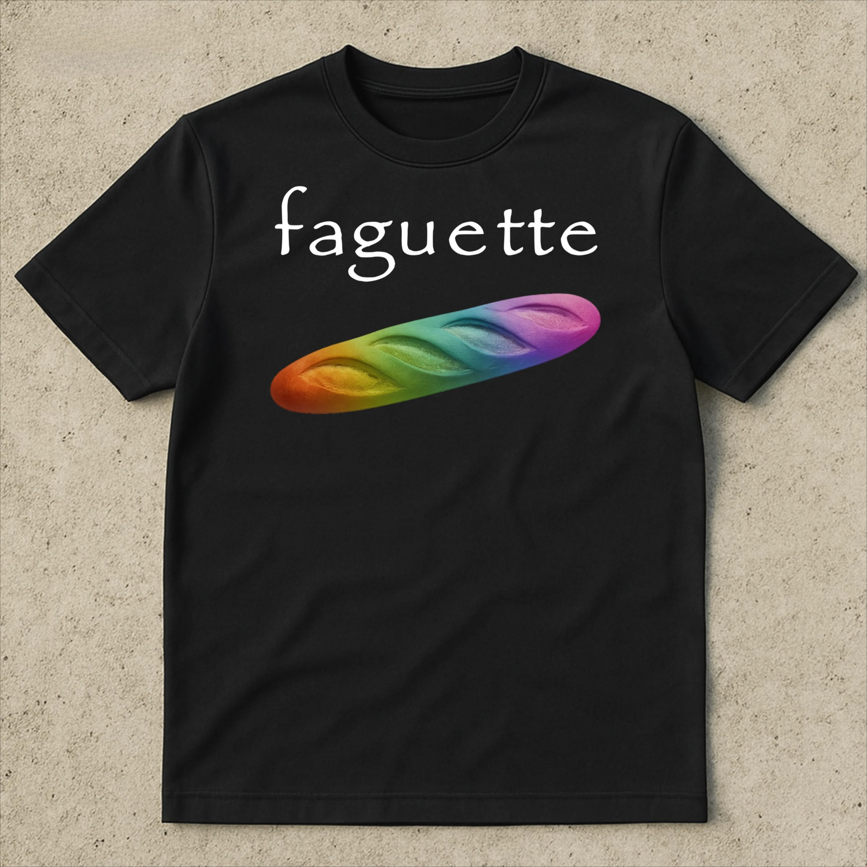 

Rainbow Baguette Funny Meme T-Shirt Men's and Women's High Quality Short Sleeve Cotton Tees Summer Shirt Y2k Tops Men Clothing