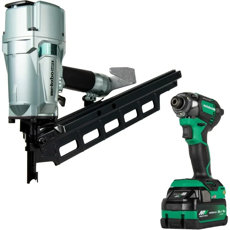 

For Metabo HPT Pneumatic Framing Nailer + 18V Impact Driver Pro Bundle Kit, 3-1/4-Inch Framing Nailer With BONUS 18V