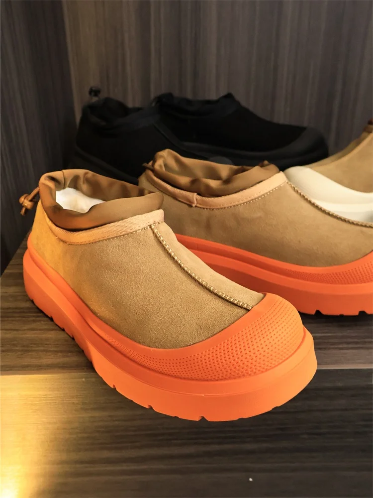 

Fashionable Long Plush Men's Slip-On Low-Top Winter Snow Boots Warm Thick Casual Short Tube Rubber Bottom Multi-Material Spli...