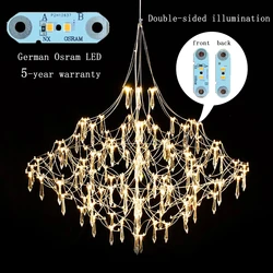 Modern Creative Crystal Pendant Chandelier Living Room Dining Bedroom Chrome Hanging Lamps Indoor Decoration Lighting Fixture