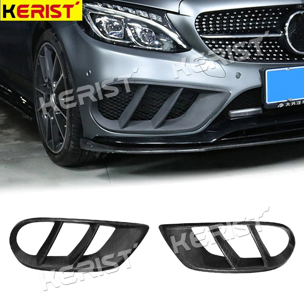 

Передний бампер из углеродного волокна класса C, выходная крышка, накладка, сетчатая решетка, рамка для Mercedes W205 C63 AMG C180 C200 2015-2017