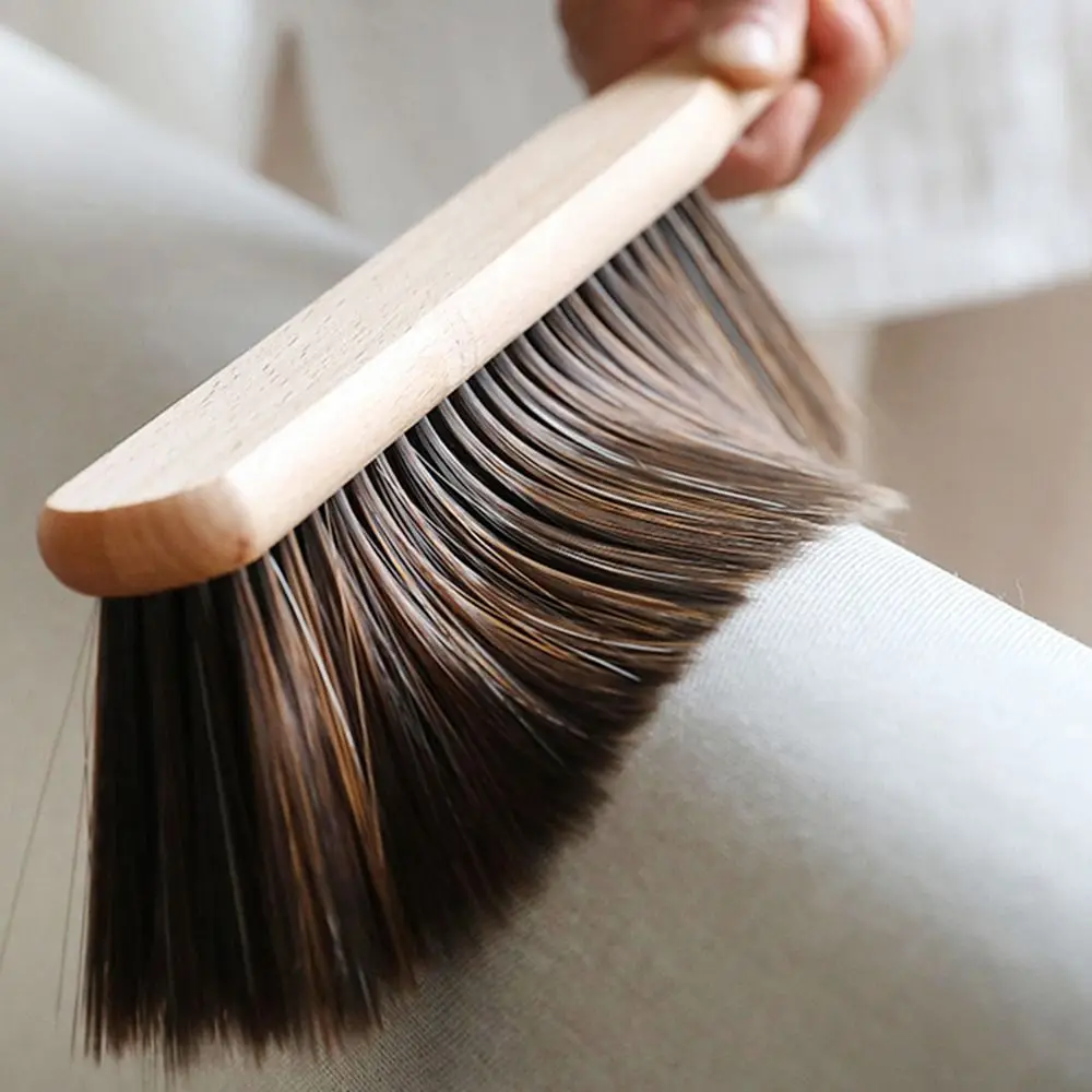 Natural Wood Bristles Brush Anti-static Desktop Bar Grinder Coffee Powder Cleaning Brushes Domestic Bed Sweeping Broom