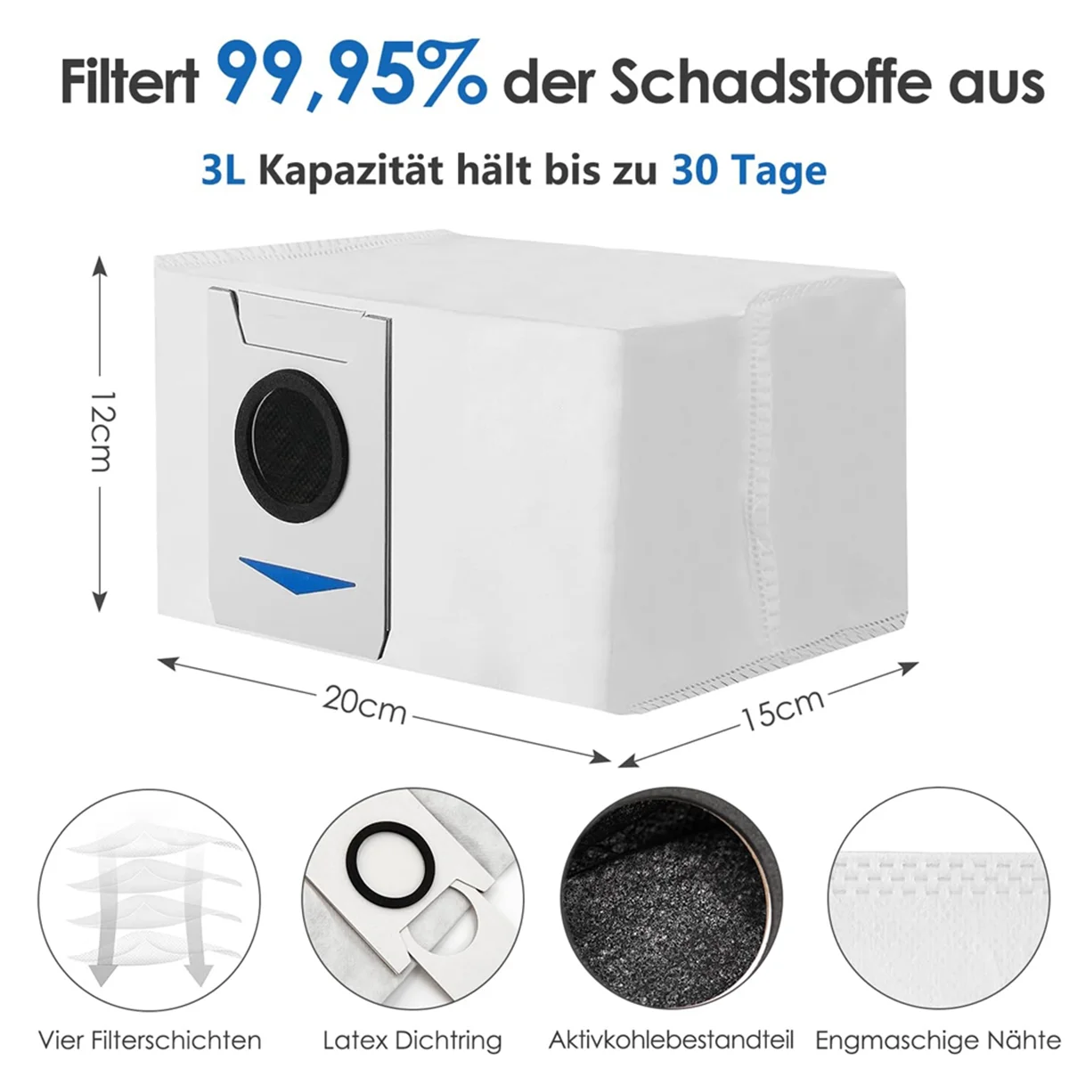 Accessory Kit for ECOVACS DEEBOT T20 OMNI / T20e OMNI Robot Vacuum Cleaner, Dust Bags, Mop Cloths, Main Brush, Filters image 5
