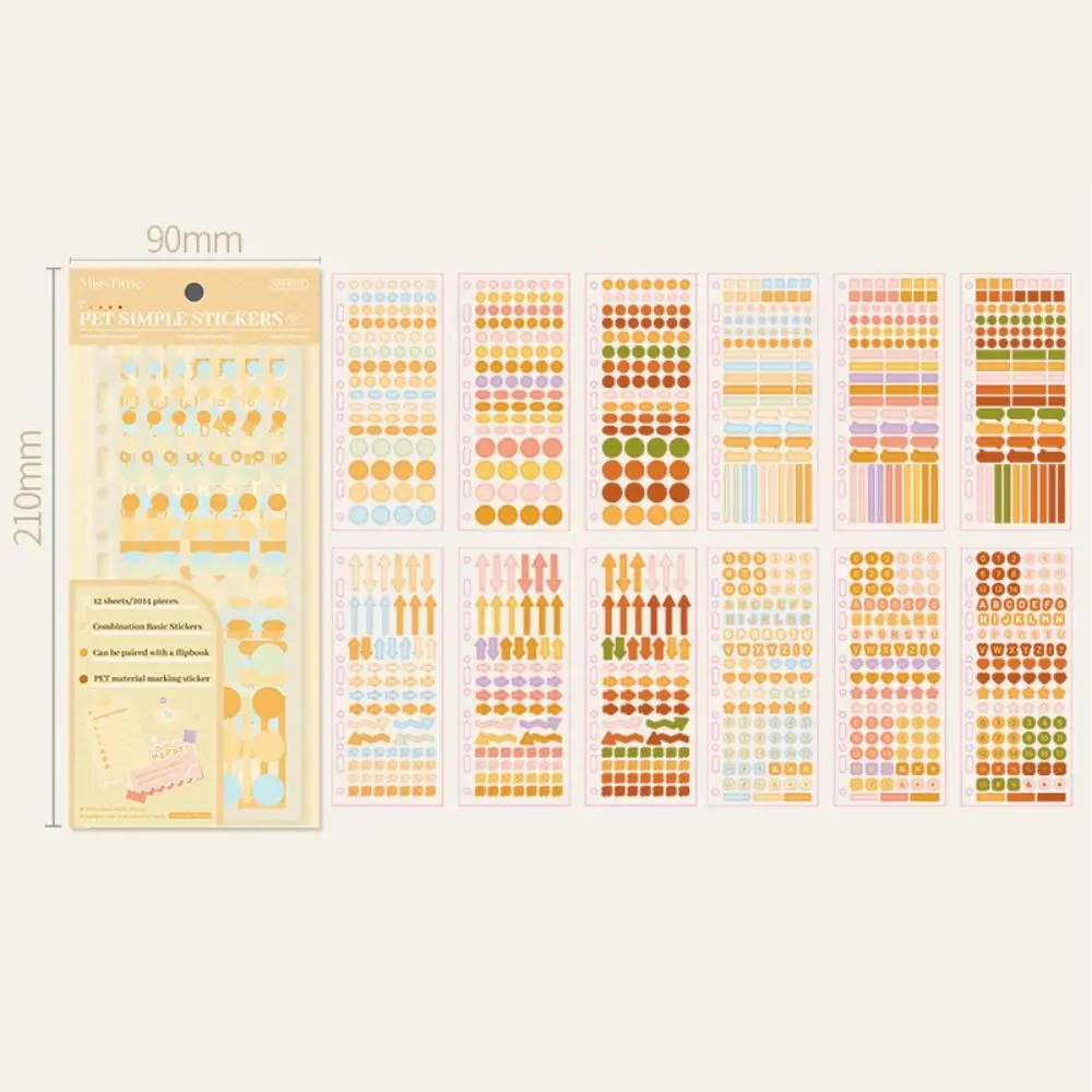 12 pz/borsa Set di adesivi decorativi con alfabeto di base Cancelleria fai da te Adesivo per scrapbooking Materiale scolastico Etichetta adesiva Nota Planner