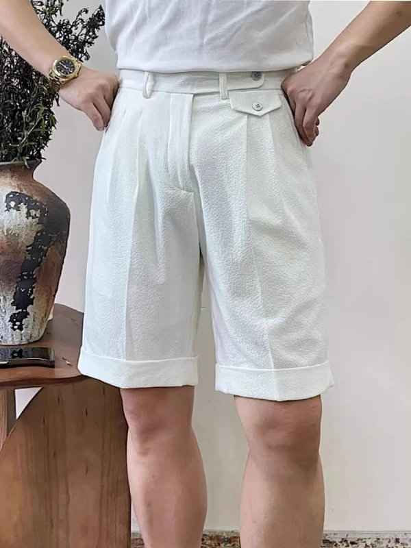 

Briti Sle Breathable Bubble Cloth orts Men's Summer Faion Neline Gentleman's Suit Five-Point Pants Casual Straight ...