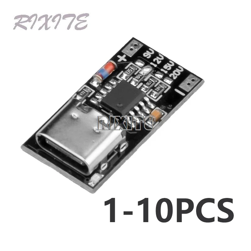 USB 부스트 전원 공급 장치 변경 모듈 충전기 보드, C타입, PD2.0, PD3.0, 고속 충전 트리거, 폴링 감지기, 1-10 개