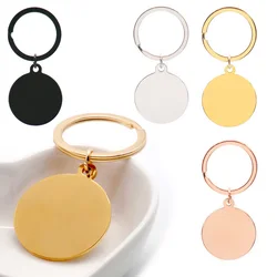 50Sets Stainless Steel Mirror Polished 25-30-35mm Disc Round Dog Tag Charm Pendant for Bracelet Necklace DIY Jewelry Key Ring