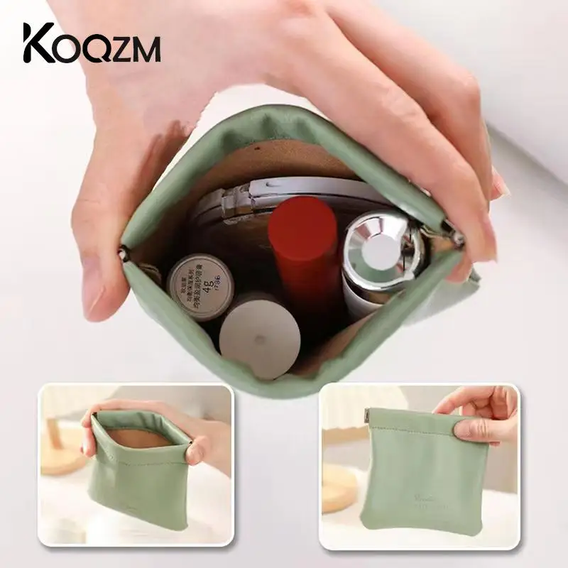 1Pcs Mini Portable PU Leather Earphone Bag Headphone Accessories Storage Mini Earbuds Package Case For Cable