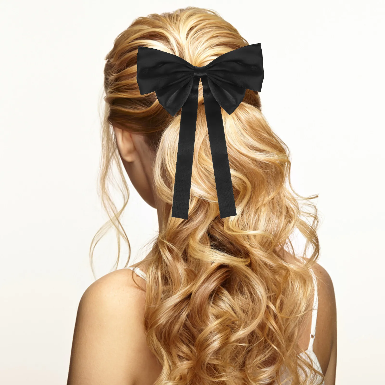 

4Pcs Butterfly Knot Hair Clips Vintage Satin Bow Hairpins Stylish Long Tail Barrettes for Women Girls Engagement Party Everyday