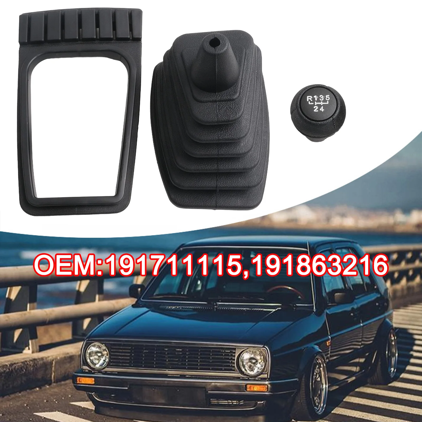 3Pcs Gear Handball Frame Dust Jacket 191711115 191863216 For GOLF For JETTA Gear Shift Gaiter Boot Cover Hand