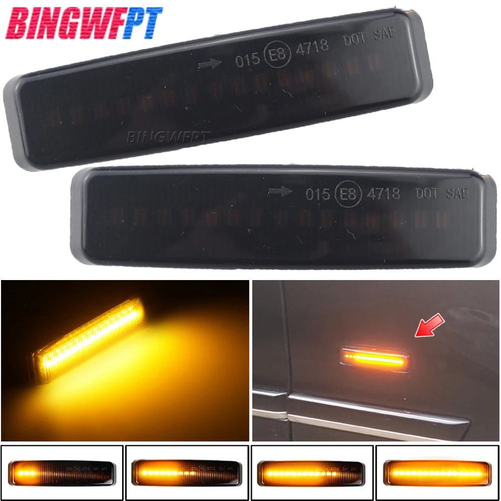 For BMW 5 Series E39 (09.1995-06.2003) Side Marker LED Dynamic Turn Signal Light Flasher Flowing Water Blinker Flashing Light