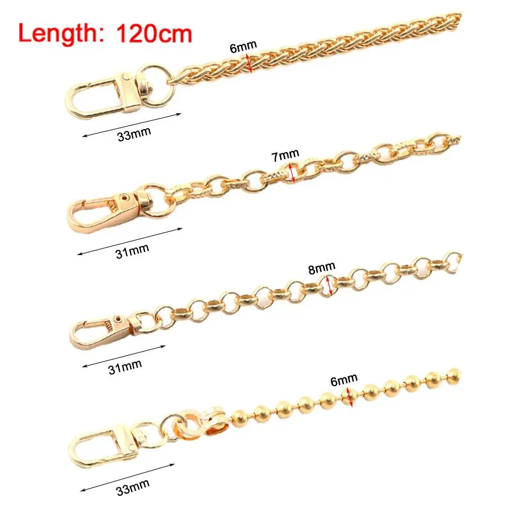 120cm Handle Replacement Chain Metal Chain For Jewelry Making Findings Bag Chain Strap Golden Silvery Aluminum Chain