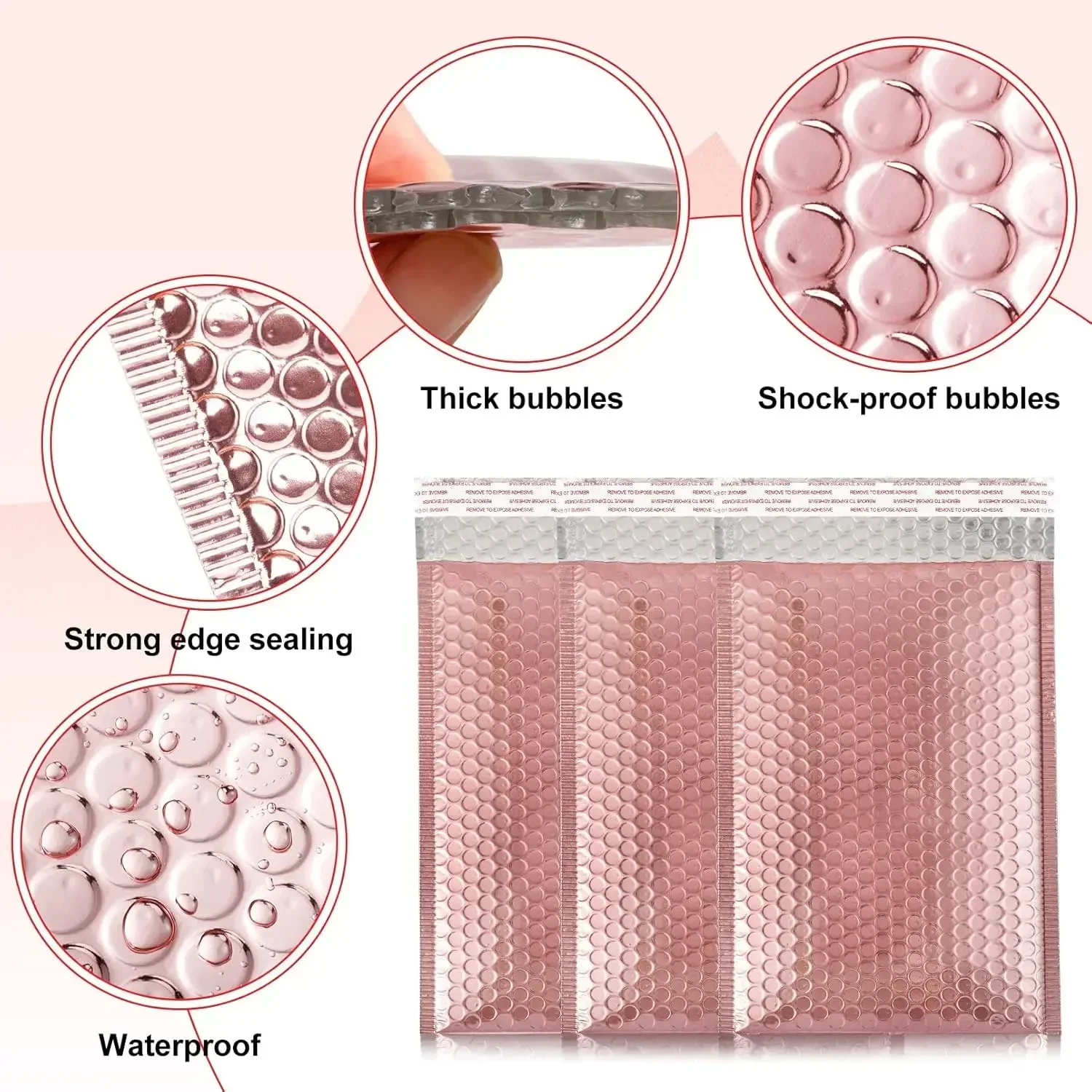 50Pcs 버블 메일러 배송 가방 멀티 컬러 홀로그램 소규모 비즈니스 용품 금속 버블 메일러 가방 봉투 메일 링