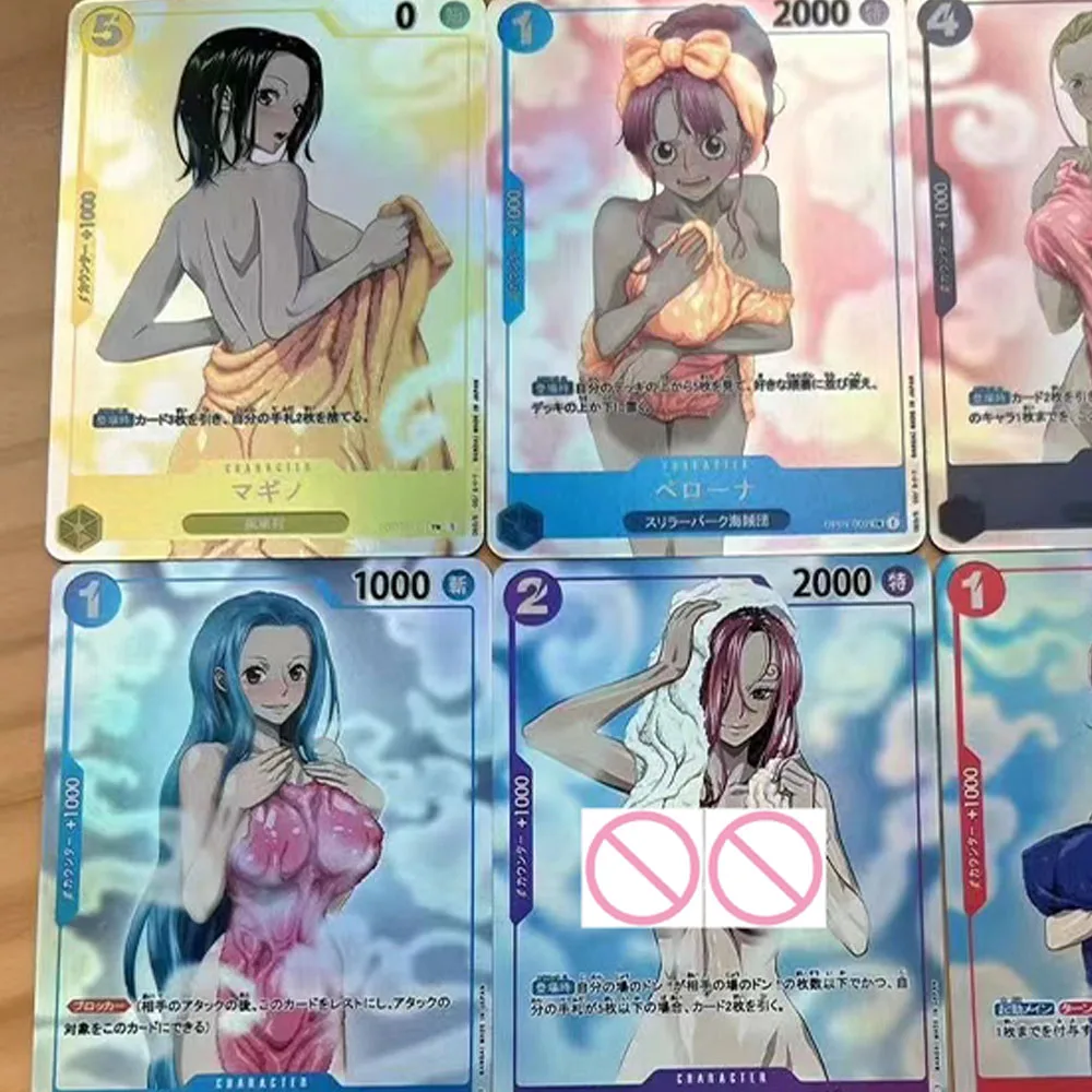 OPCG cartão de coleção sexy, Nami Boa Hancock Perona, Cartão de beleza grande peito, Flash cor refrativa, Presentes Otaku, 9pcs por conjunto